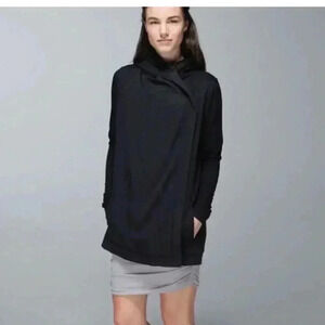 Lululemon Women's Blissed Out Organic Cotton Hooded Wrap Cardigan Sweater